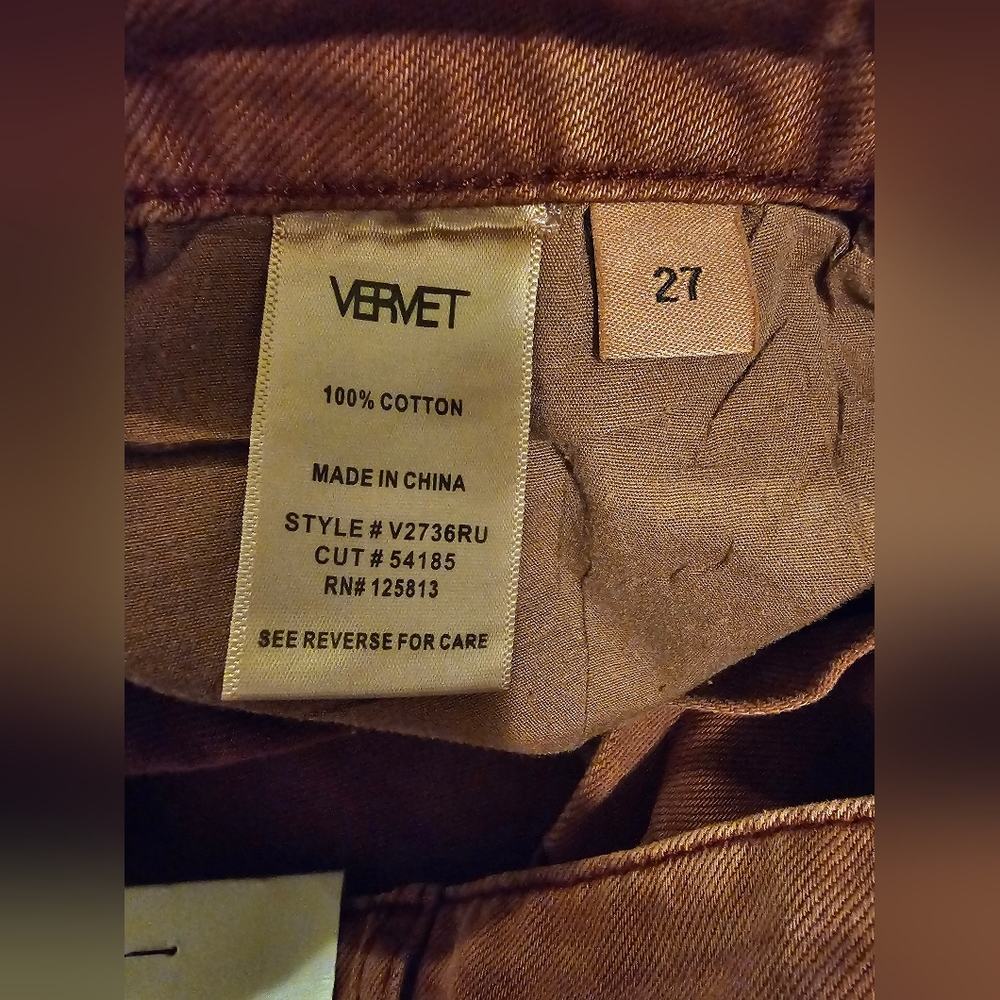Vervet Leslie 90's Vintage Flare Distressed High Rise Jeans Pink Womens 27 NWT - Picture 9 of 14